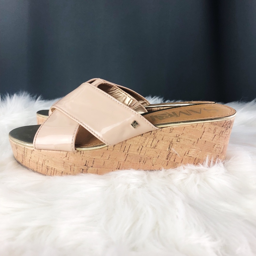 Sam & Libby. Nude Wedges. Size 9